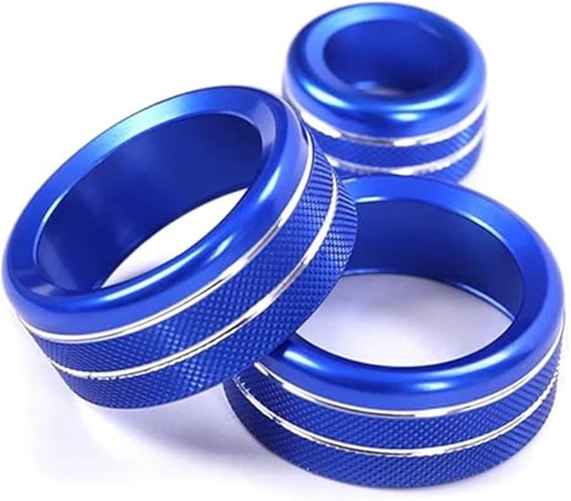 Blue Aluminum Alloy AC Radio Knob Covers For BMW 1 2 3 4 X1 Series F20 F30 F48 - Image 2